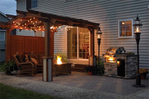 Outdoor Pergola with Pavers